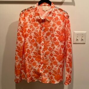 Sezane Pierro Shirt in Coral Flowers print Size US 4 / FR 36